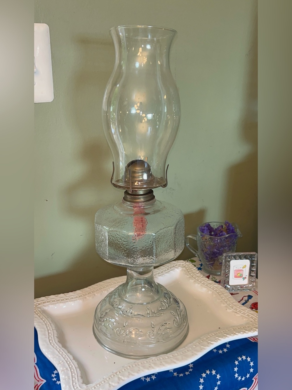 Vintage Bartlett-Collins "Homesteader" Clear Glass Lamp